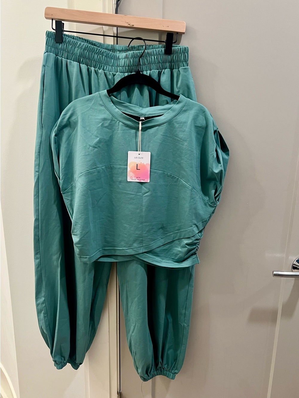 Green Two-Piece Lounge Set - Tee & Joggers